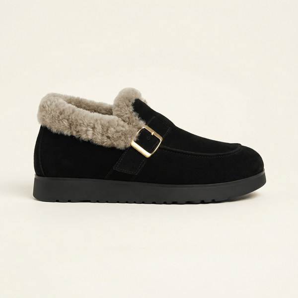 Chausson Mocassin Femme Fourré à Semelle Épaisse
__switch:Noir