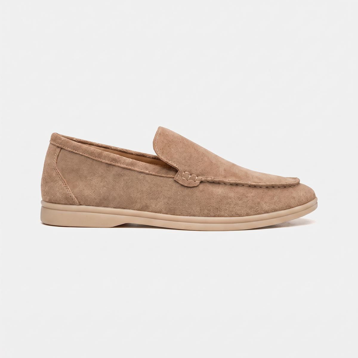 Mocassin Homme Slipper Minimaliste en Daim Camel