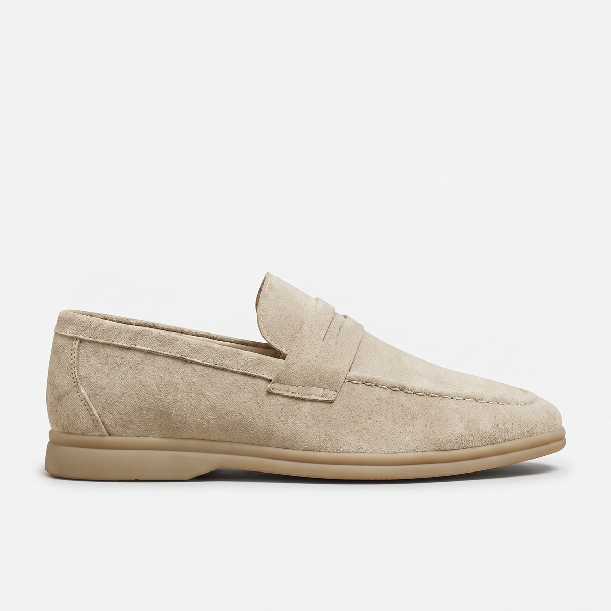 Mocassin Homme Penny Loafer Casual en Suédé Ivoire
