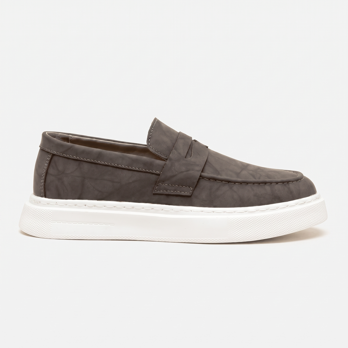 Mocassin Homme Compensé à Bande Gris