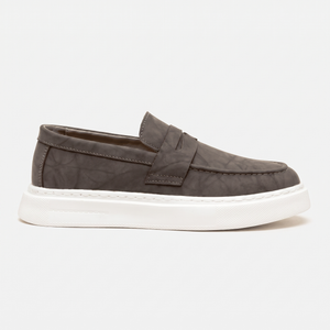 Mocassin Homme Compensé à Bande Gris