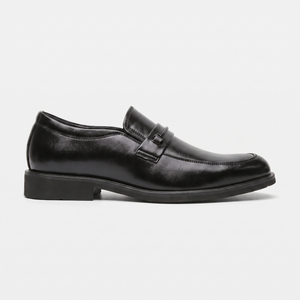 Mocassin Homme Cérémonie à Barrette en Cuir Verni Noir