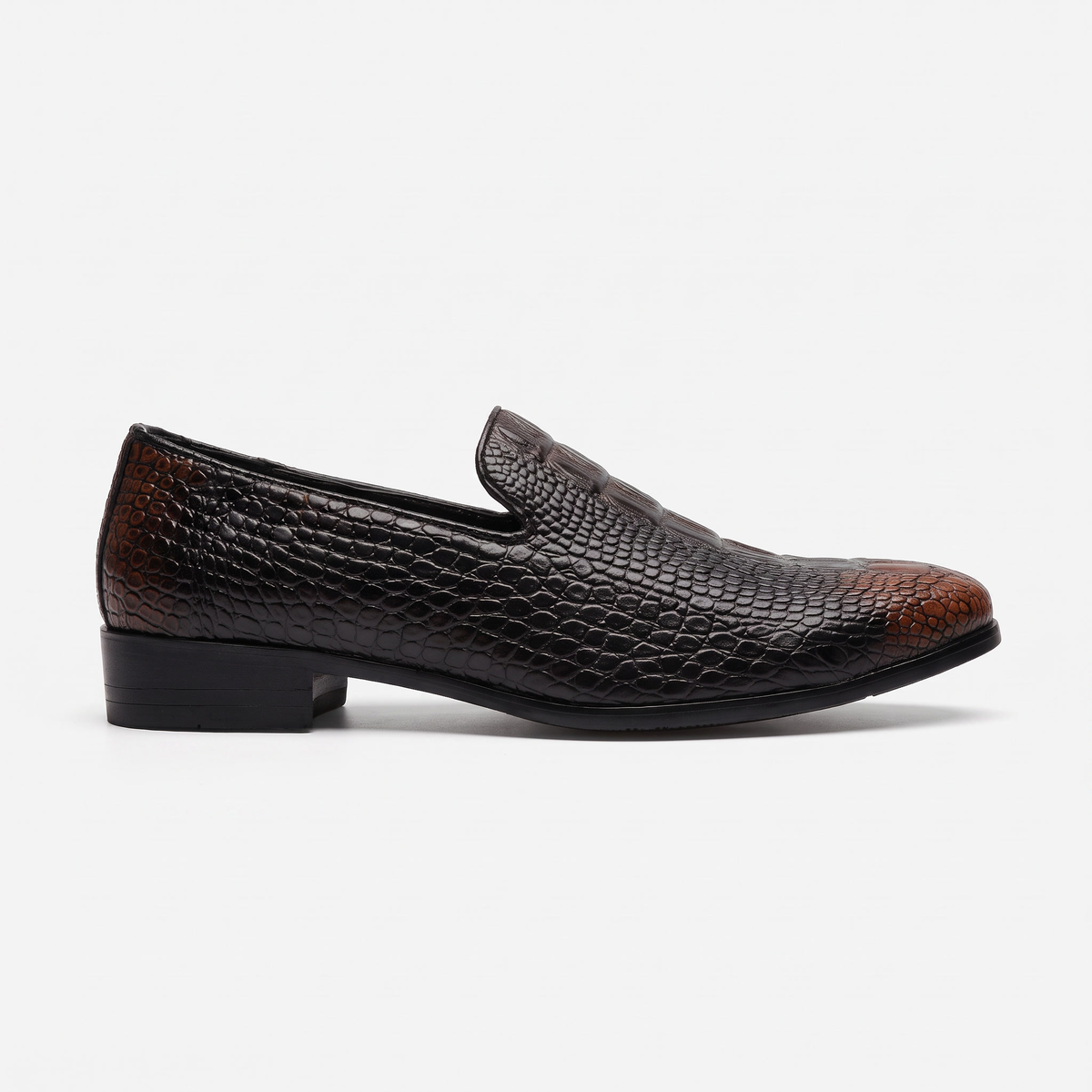Mocassin Homme en Cuir Embossé effet Crocodile