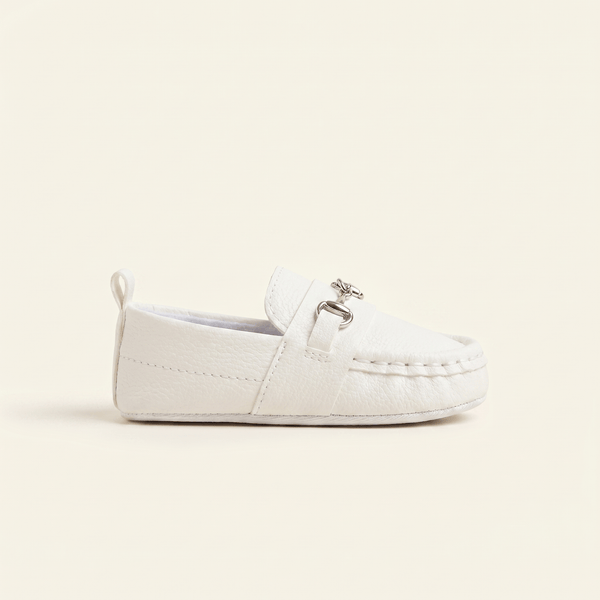 Mocassin Bébé à Mors et Bande blanc
__switch:Blanc