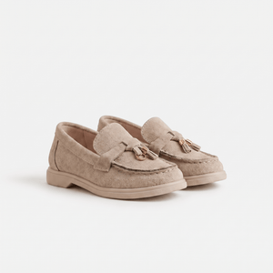 Mocassin Enfant à Glands en Daim beige