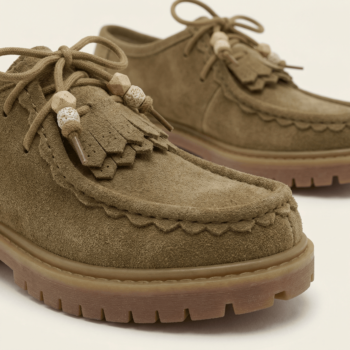 Mocassin Femme Compensé à Lacets