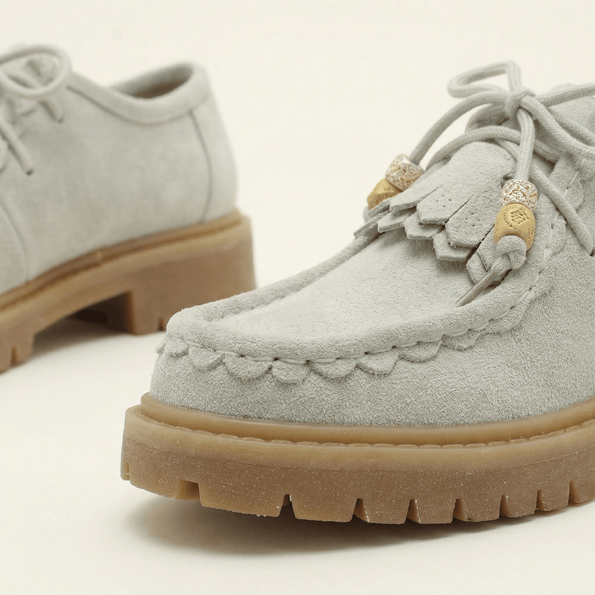 Mocassin Femme Compensé à Lacets