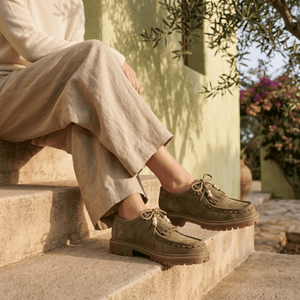 Mocassin Femme Compensé à Lacets