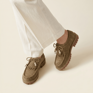 Mocassin Femme Compensé à Lacets