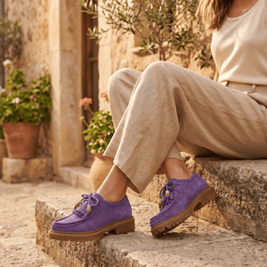 Mocassin Femme Compensé à Lacets