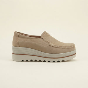 Mocassin Femme Compensé à Semelle Crantée