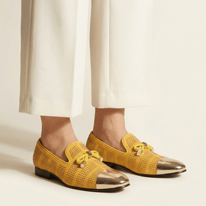 Mocassin Femme de Cérémonie à Paillettes et bout Métal