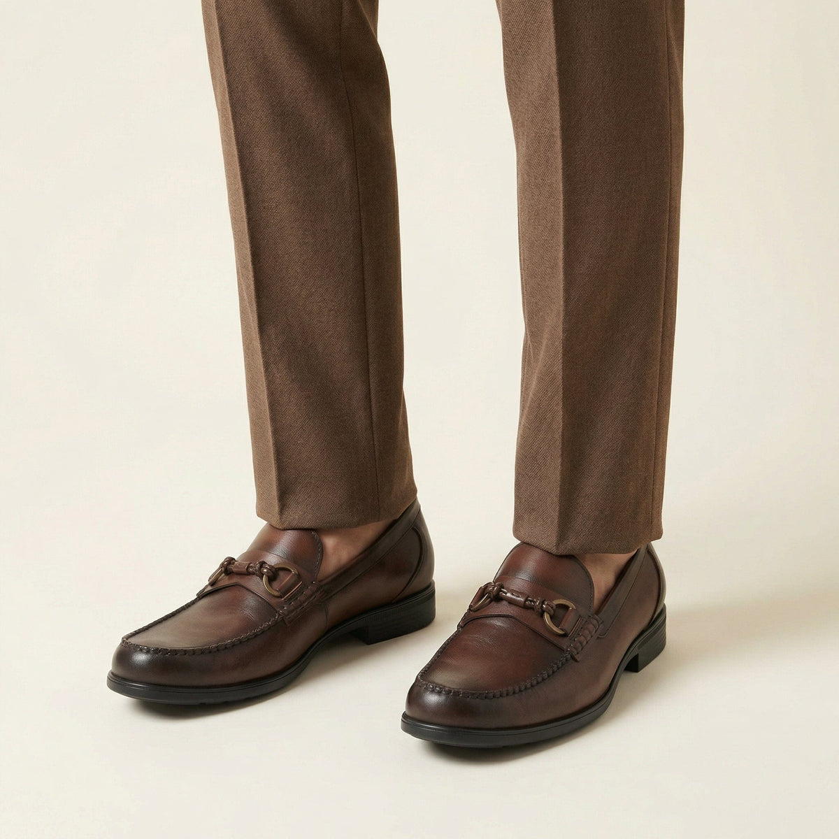 Mocassin Homme à Mors en Cuir Patiné