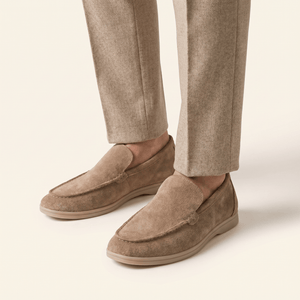 Mocassin Homme Slipper Minimaliste en Daim Camel