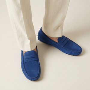 Mocassin Souple en Cuir Suédé à Bande
