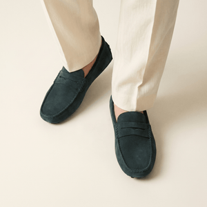 Mocassin Souple en Cuir Suédé à Bande