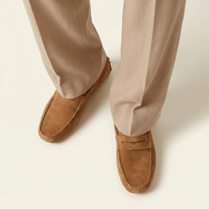 Mocassin Souple en Cuir Suédé à Bande