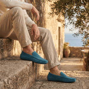 Mocassin Souple en Cuir Suédé à Bande