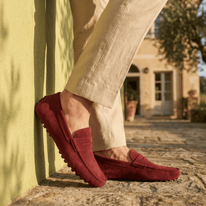 Mocassin Souple en Cuir Suédé à Bande