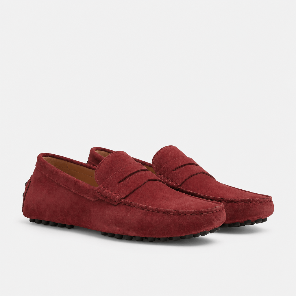 Mocassin Souple en Cuir Suédé à Bande