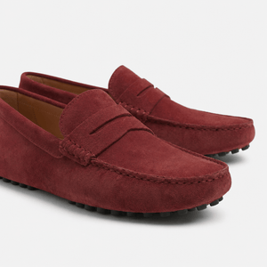 Mocassin Souple en Cuir Suédé à Bande