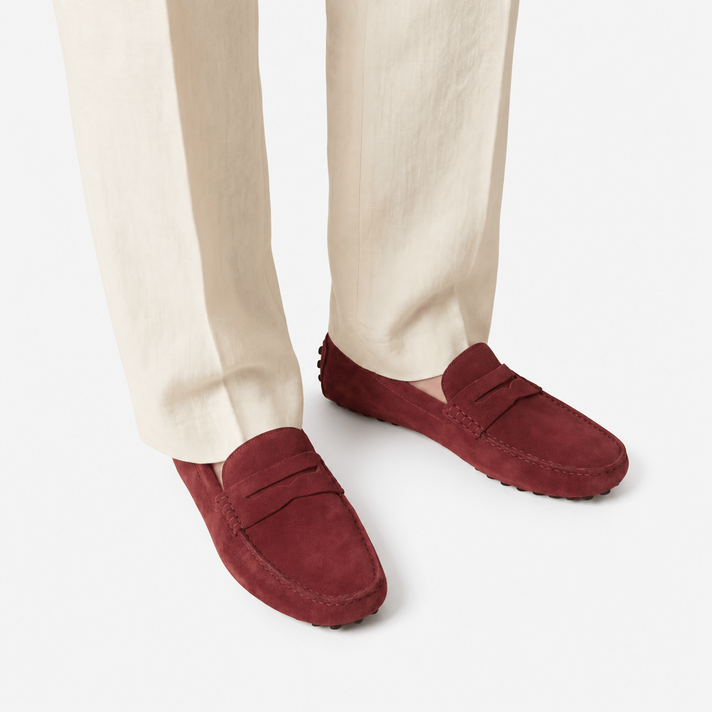 Mocassin Souple en Cuir Suédé à Bande