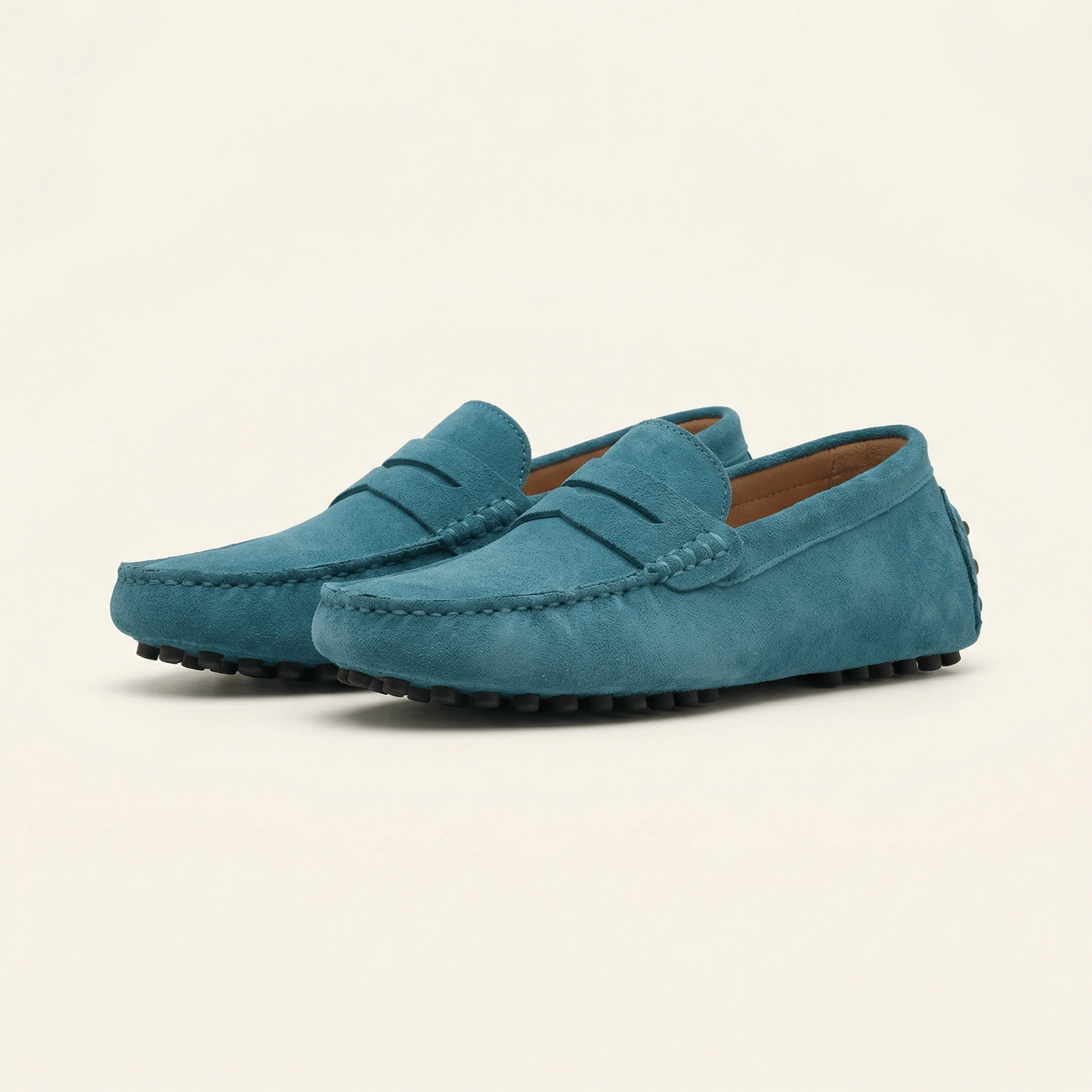Mocassin Souple en Cuir Suédé à Bande