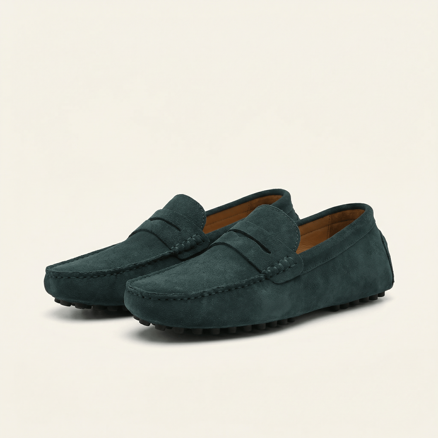 Mocassin Souple en Cuir Suédé à Bande