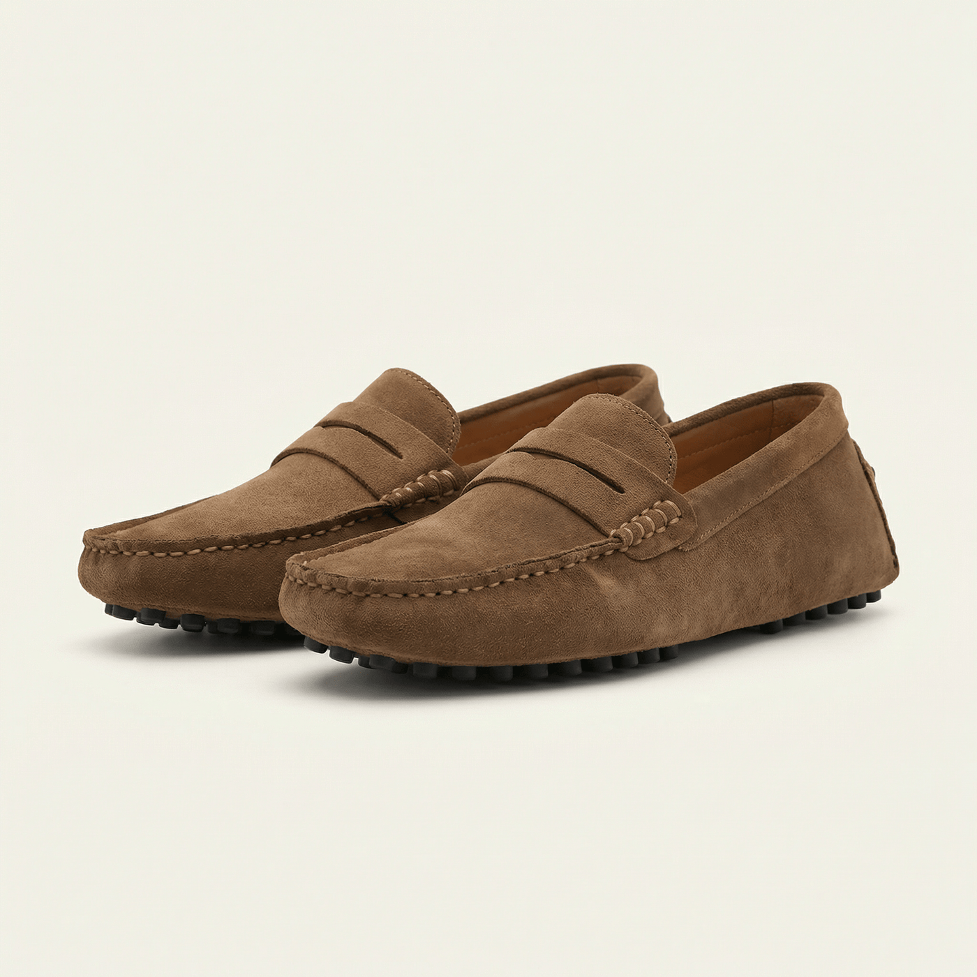 Mocassin Souple en Cuir Suédé à Bande