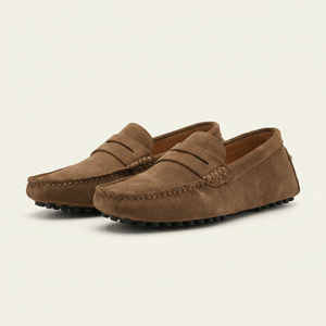 Mocassin Souple en Cuir Suédé à Bande