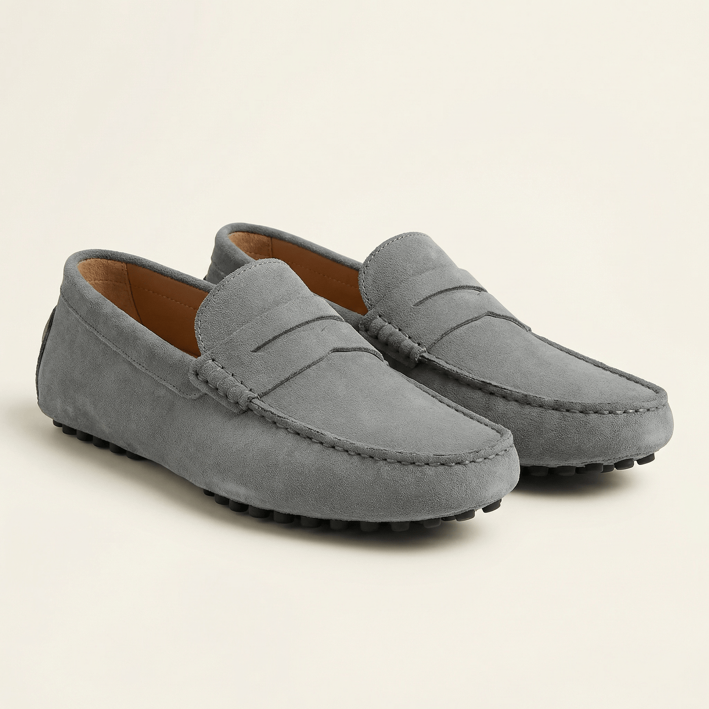 Mocassin Souple en Cuir Suédé à Bande