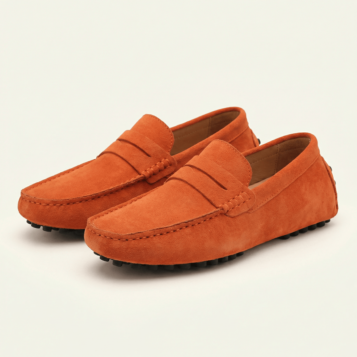 Mocassin Souple en Cuir Suédé à Bande