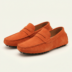 Mocassin Souple en Cuir Suédé à Bande