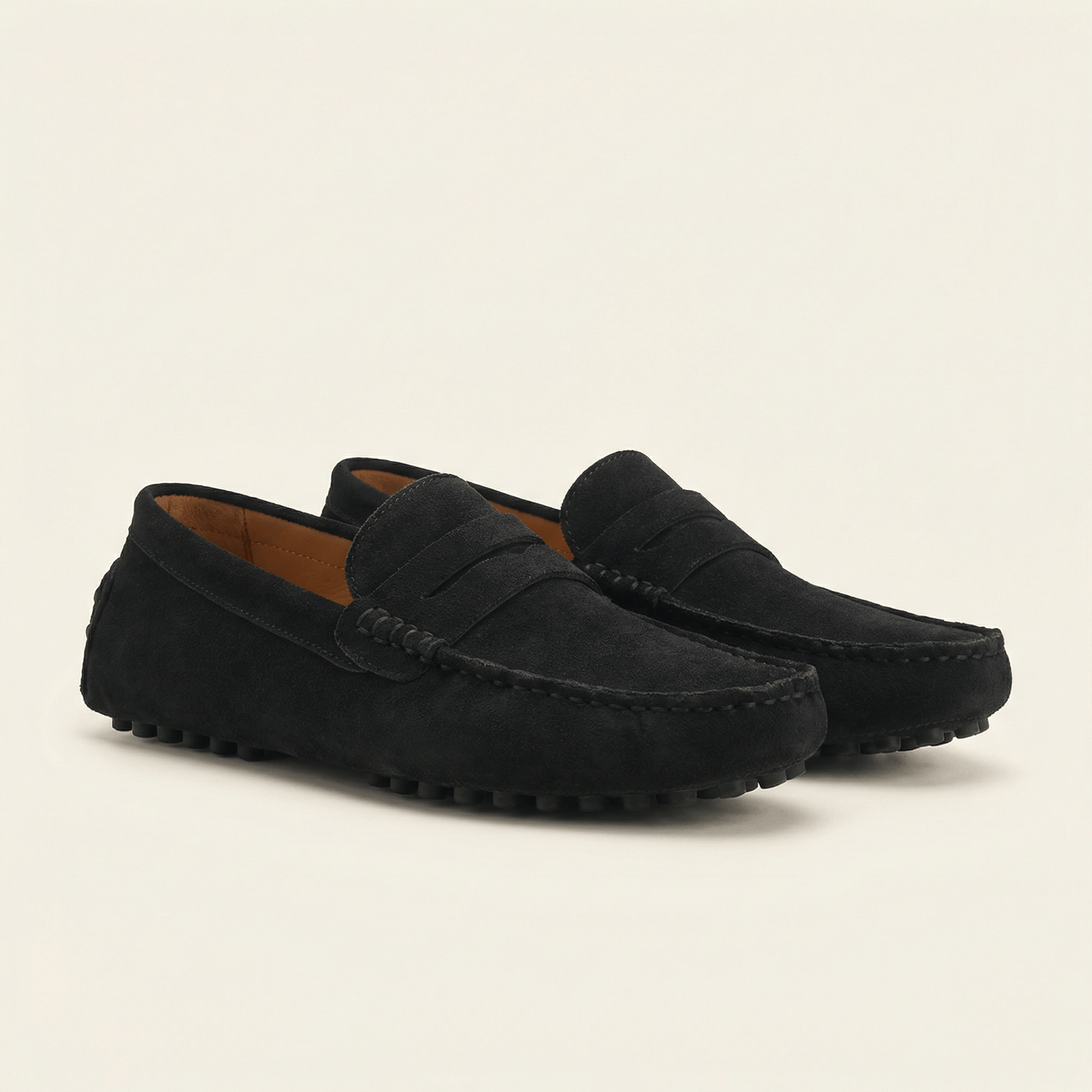 Mocassin Souple en Cuir Suédé à Bande