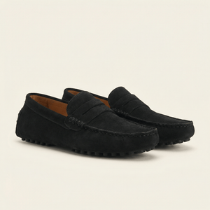 Mocassin Souple en Cuir Suédé à Bande