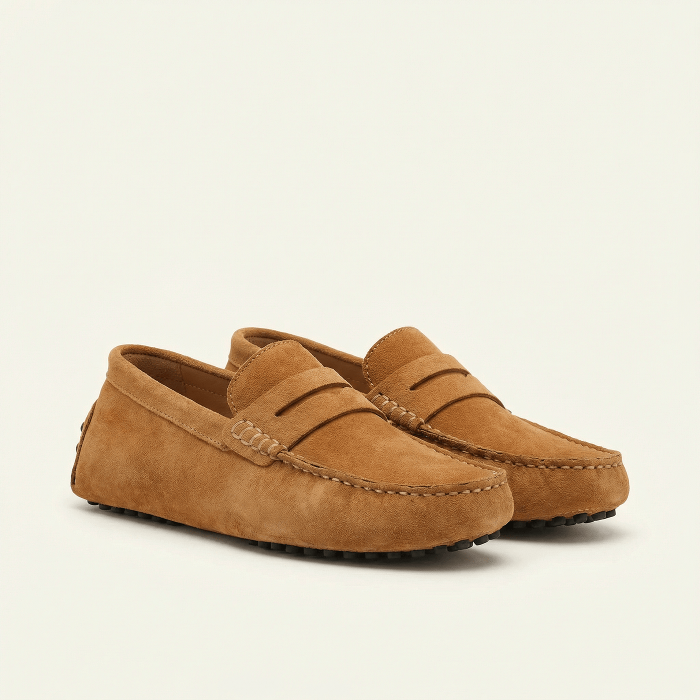 Mocassin Souple en Cuir Suédé à Bande