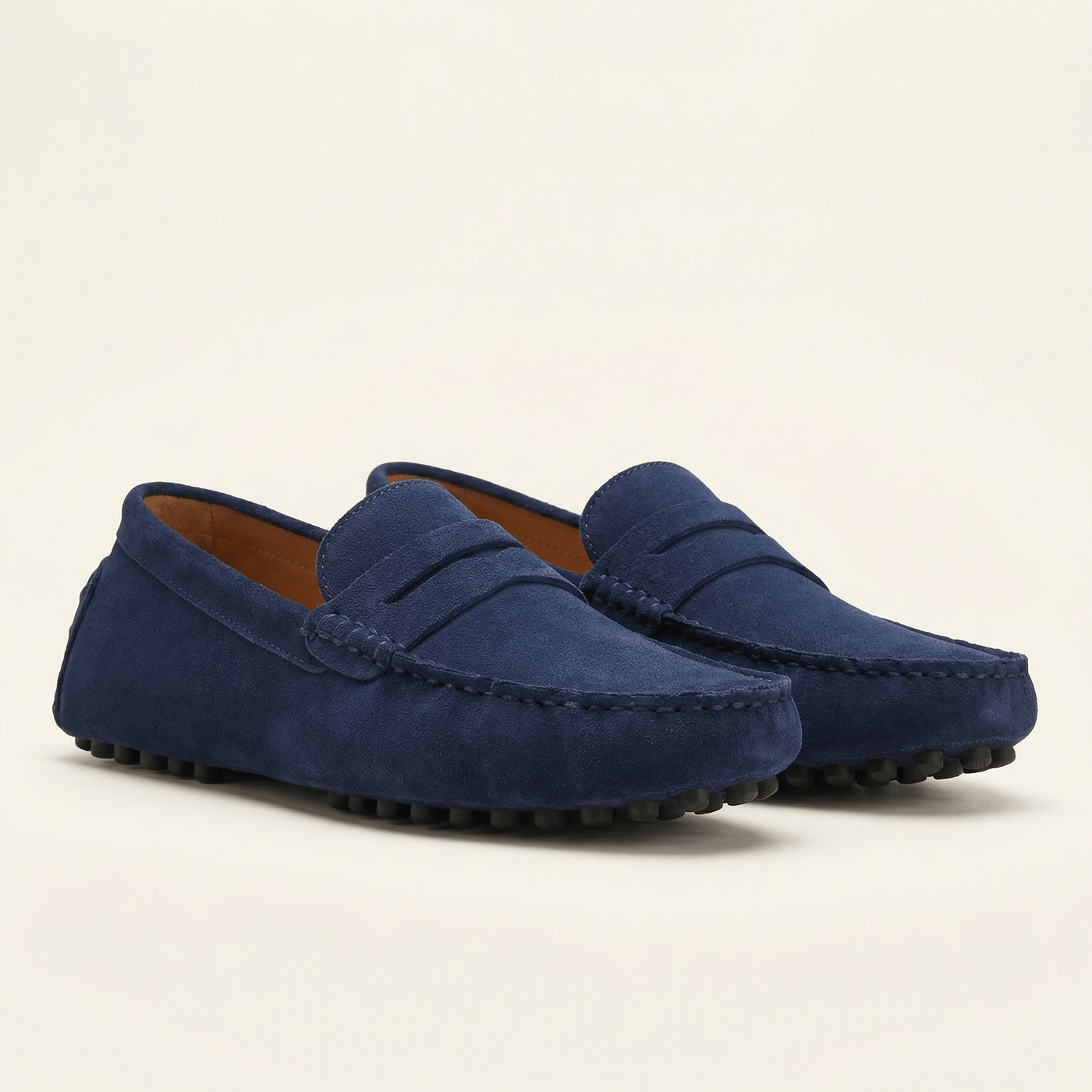 Mocassin Souple en Cuir Suédé à Bande