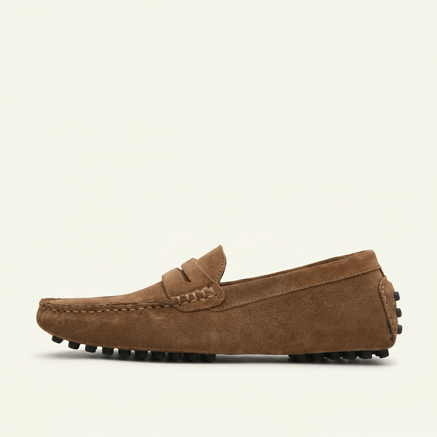Mocassin Souple en Cuir Suédé à Bande
