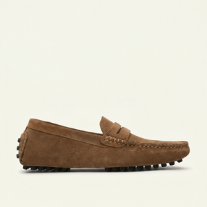 Mocassin Souple en Cuir Suédé à Bande