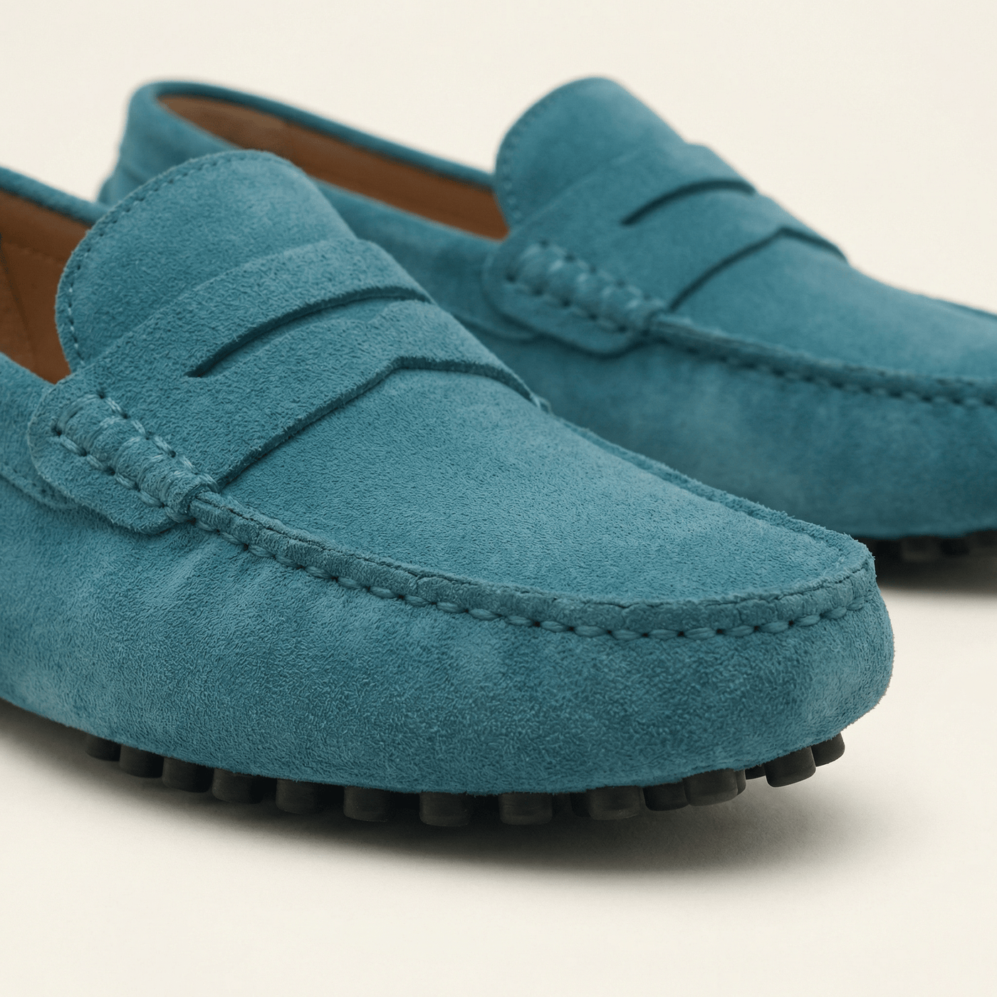 Mocassin Souple en Cuir Suédé à Bande