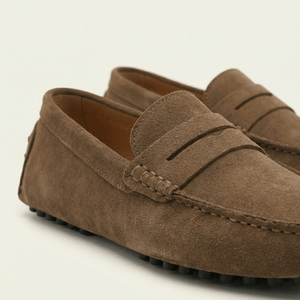 Mocassin Souple en Cuir Suédé à Bande