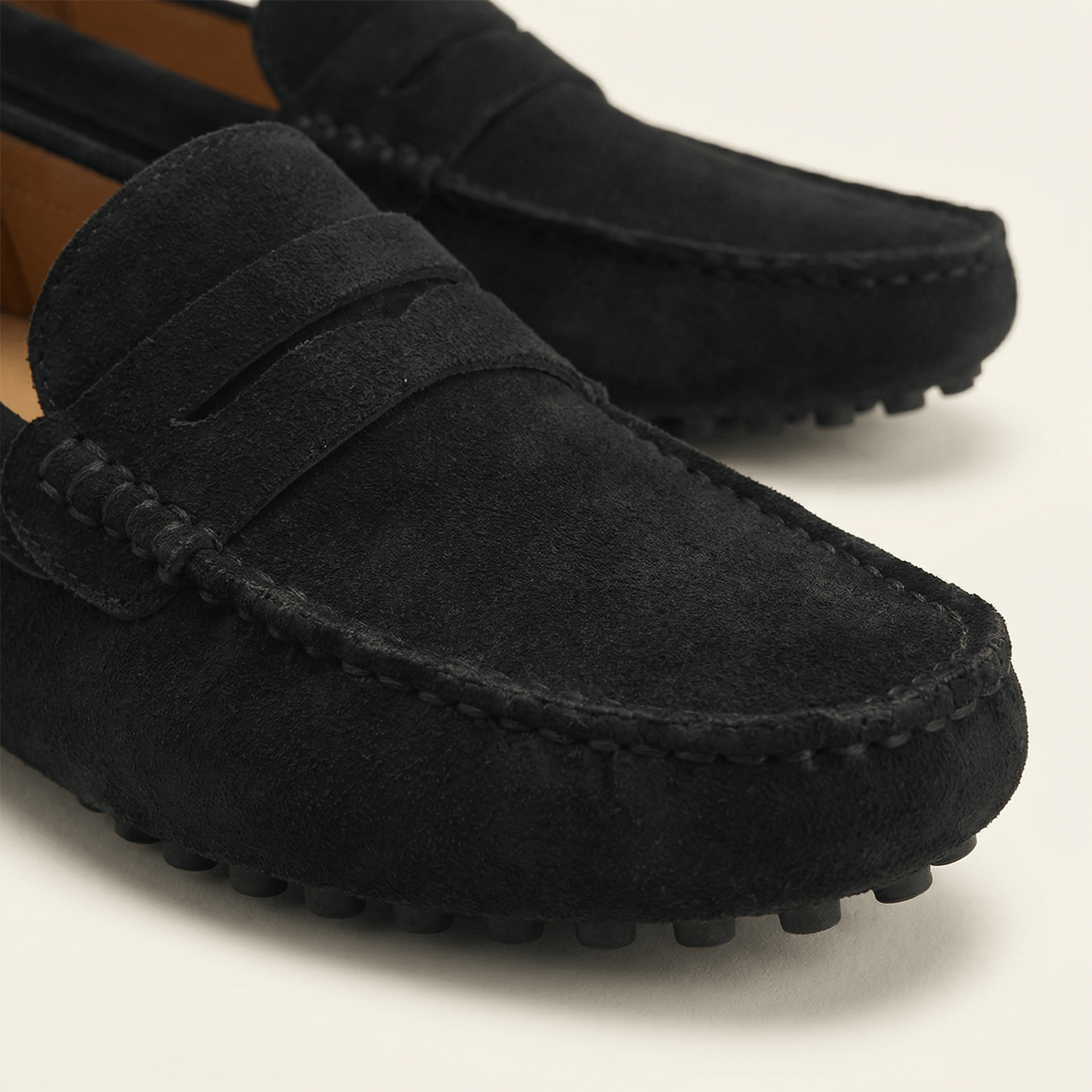 Mocassin Souple en Cuir Suédé à Bande