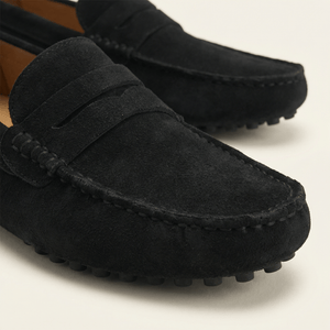 Mocassin Souple en Cuir Suédé à Bande