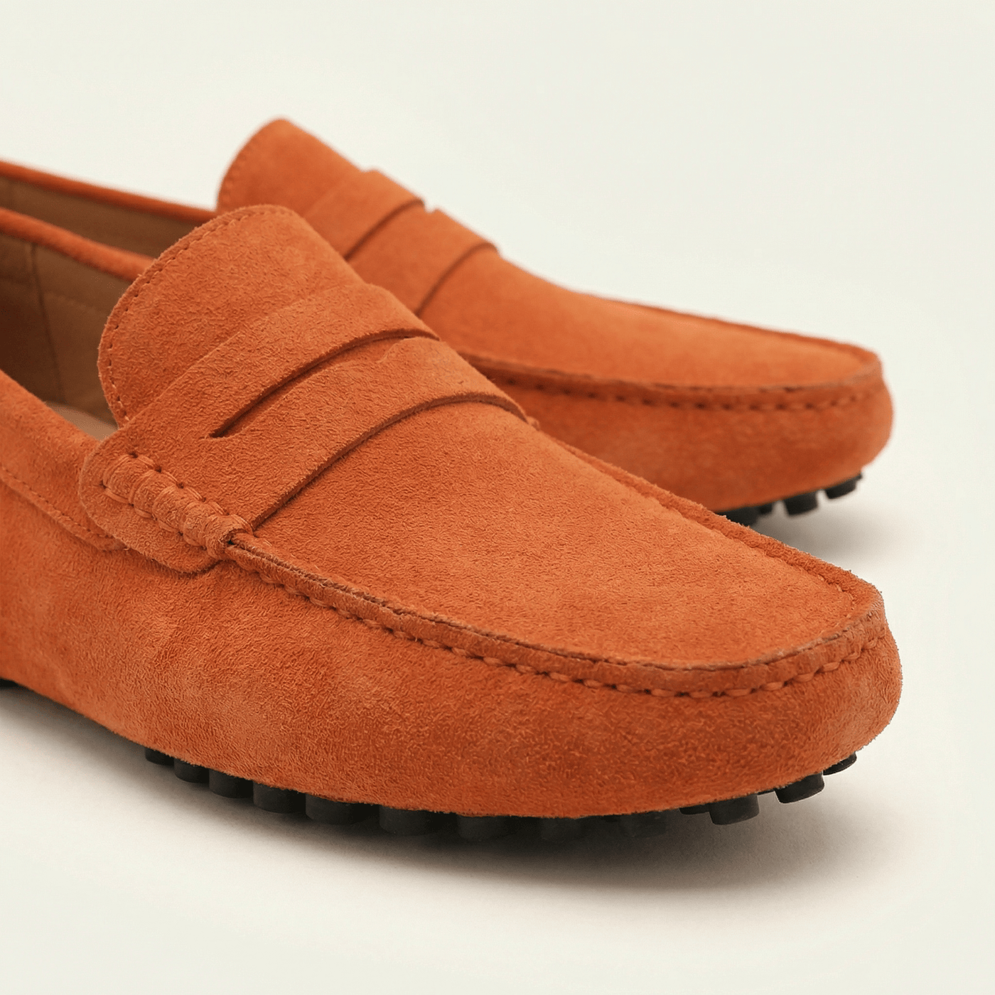 Mocassin Souple en Cuir Suédé à Bande