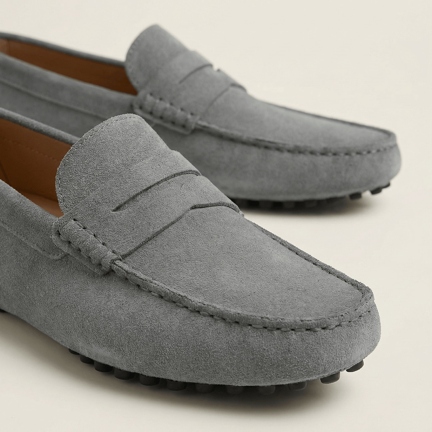 Mocassin Souple en Cuir Suédé à Bande