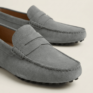 Mocassin Souple en Cuir Suédé à Bande