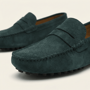 Mocassin Souple en Cuir Suédé à Bande