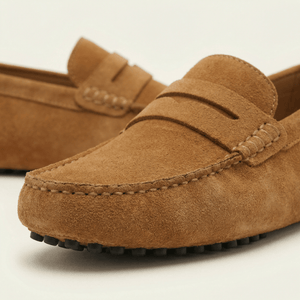 Mocassin Souple en Cuir Suédé à Bande